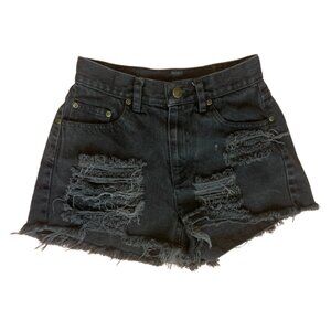 vintage 1990s liz clairborne petite mid rise black jean shorts size 2